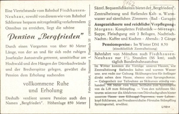 Fischhausen Schliersee Bergfrieden  Cafe Pension – Bild 2