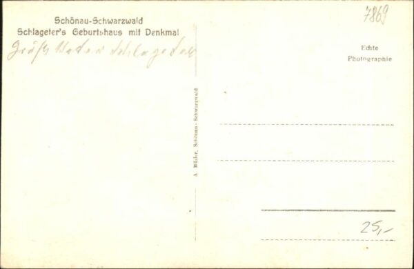 Schoenau Schwarzwald chlageters Geburtshaus Denkmal – Bild 2
