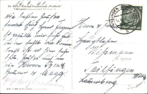 Villingen-Schwenningen Villingen Dr Becks Kneipp Sanatorium – Bild 2