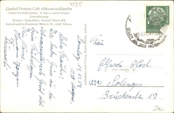 Sasbachwalden Gasthof Pension Cafe Schwarzwaldperle – Bild 2