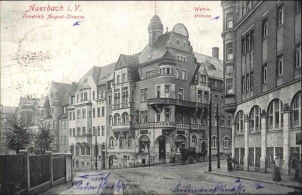 Auerbach Vogtland Friedrich August Strasse Wettinstrasse