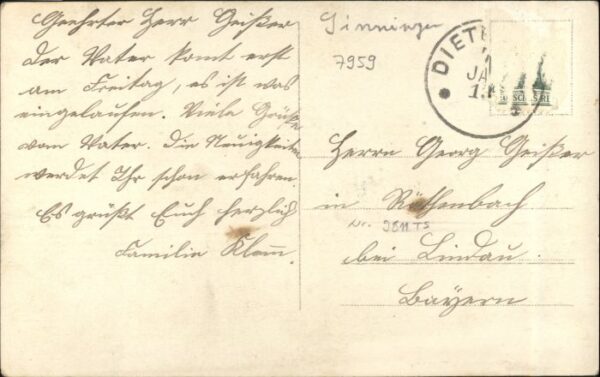 Sinningen Kirchberg Iller [Handschriftlich] – Bild 2