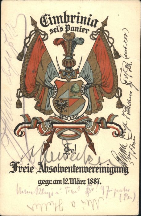 Nuernberg Stempelabschlag] Absolventenvereinigung Wappen Fahne
