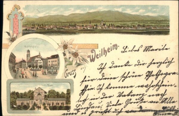 Weilheim Oberbayern Marktplatz Bad