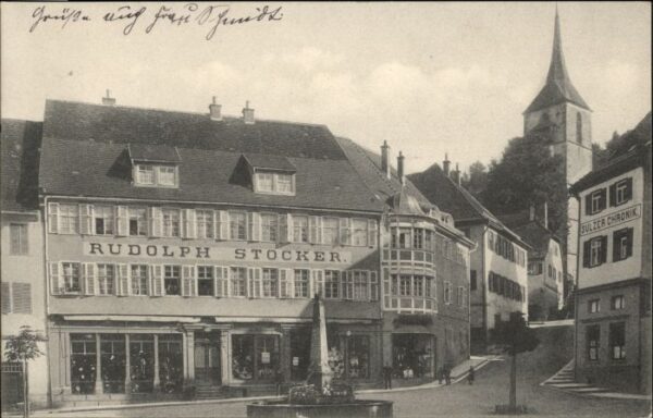 Sulz Neckar [Stempelabschlag] Geschaeft Rudolph Stocker