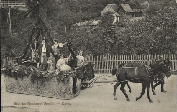 Calw Fischerei Verein Festwagen Pferde