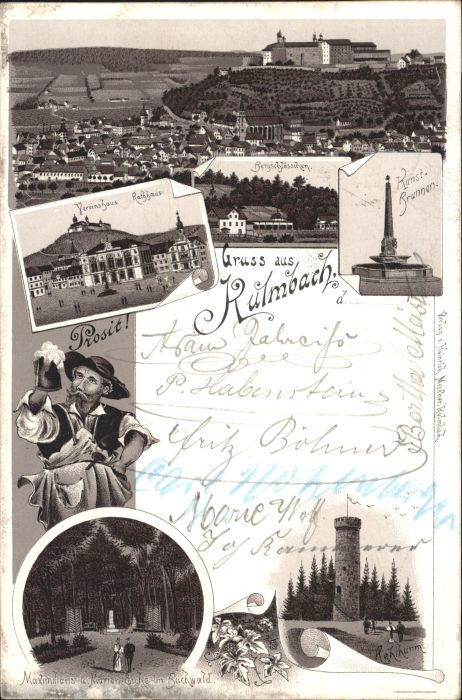 Kulmbach Vereinshaus Rathaus Bergschloesschen Rehturm