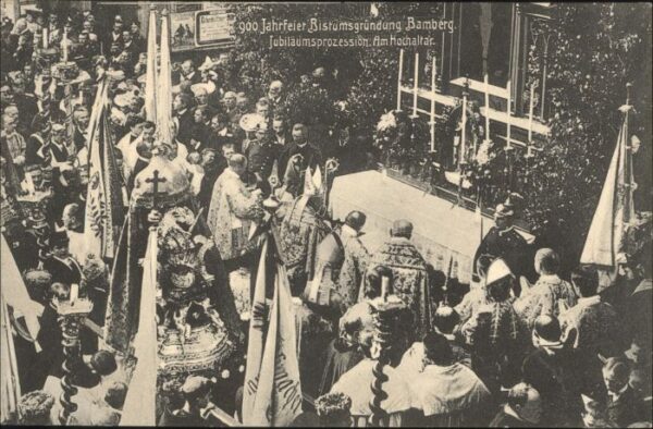 Bamberg Jubilaeumsprozession Jahrfeier Hochaltar Bischof