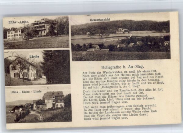 Au Siegkreis Hohegrethe Gedicht Haus Eiche-Linde Laerche Ulme