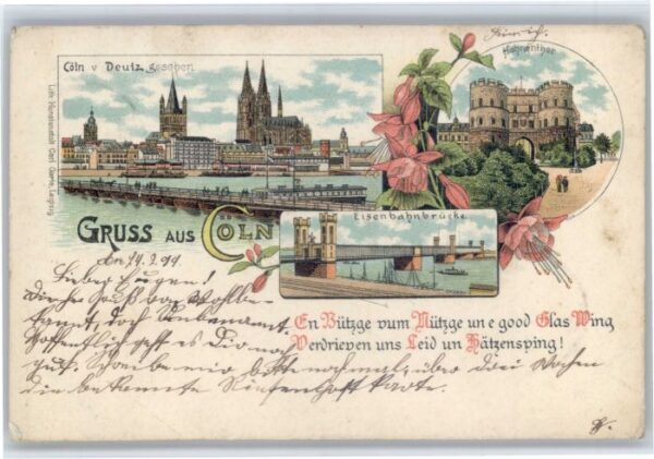 Koeln Rhein Koeln Hahnentor Eisenbahnbruecke x