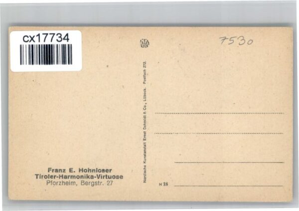 Pforzheim Franz E. Hohnloser Tiroler-Harmonika-Virtuose – Bild 2