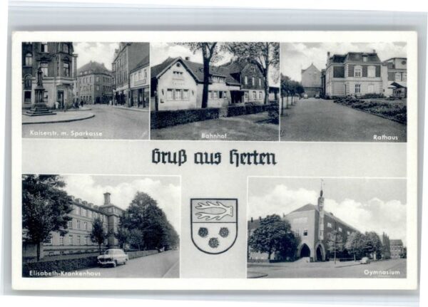 Herten Sparkasse Rathaus Bahnhof Krankenhaus