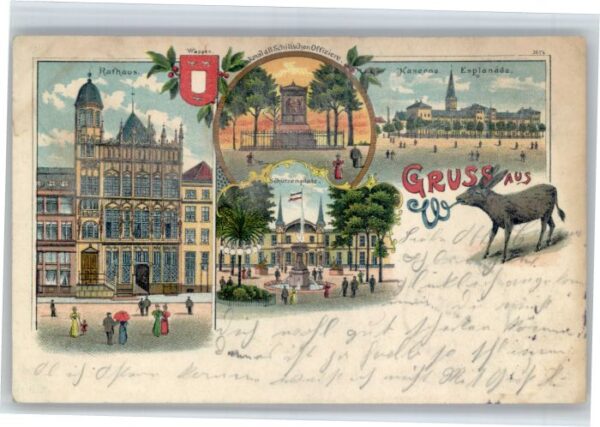 Wesel Rhein Rathaus Kaserne Schuetzenplatz Wappen