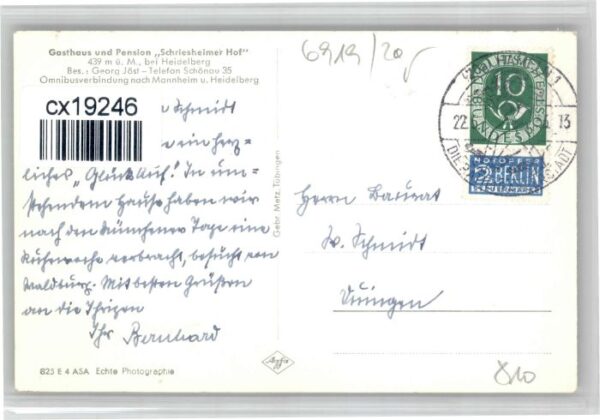Heidelberg Neckar Heidelberg Gasthaus Pension  Schriesheimer Hof – Bild 2