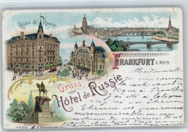 Frankfurt Main Hauptbahnhof Hotel de Russie Denkmal Wilhelms