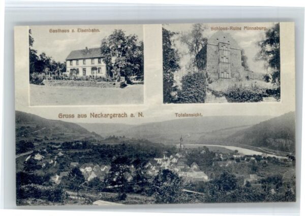 Neckargerach Gasthaus Eisenbahn Schloss Ruine Minnaburg