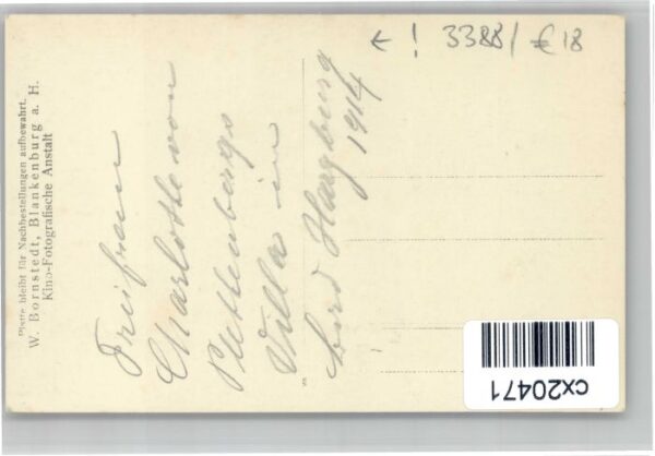 Bad Harzburg [handschriftlich] Freifrau Charlotte von Plettenberg Villa – Bild 2