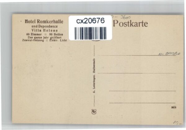 Halberstadt [Verlag R. Lederbogen] Hotel Romkerhalle – Bild 2