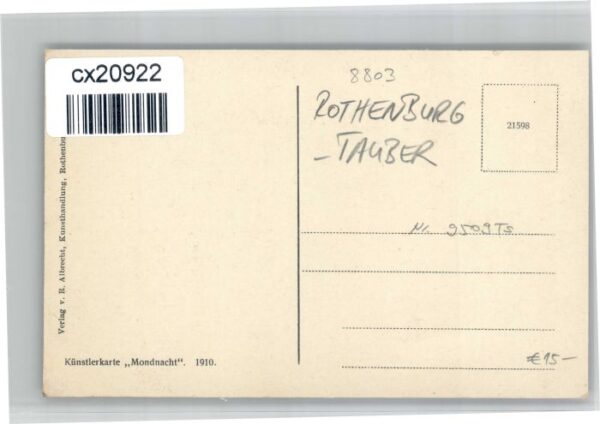 Rothenburg Tauber [handschriftlich] – Bild 2