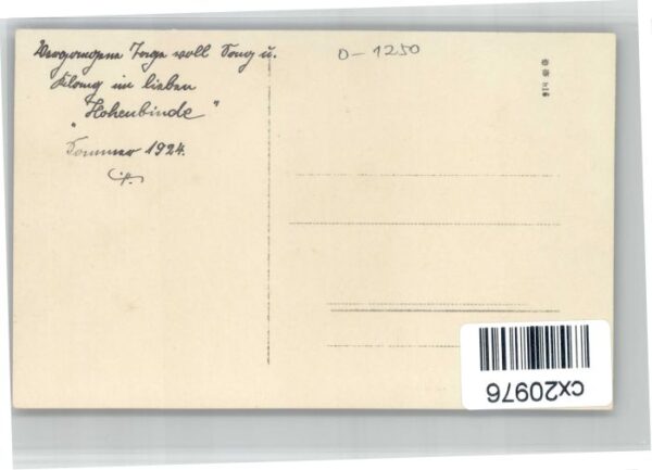 Erkner [handschriftlich] Hohenbinde – Bild 2
