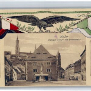 Meissen Elbe Sachsen Meissen Leipziger Strasse Theater Fahne Adler