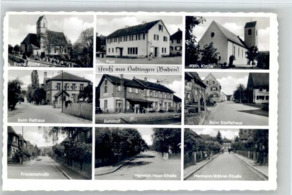 Haltingen Kirche Post Rathaus Bahnhof Friedenstrasse Heinrich Haas Strasse