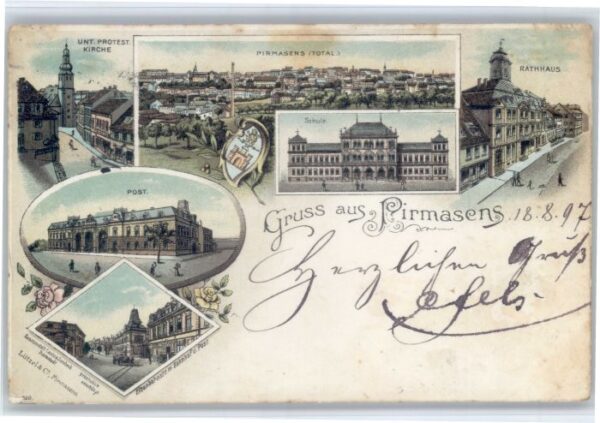 Pirmasens Rathaus Kirche Post