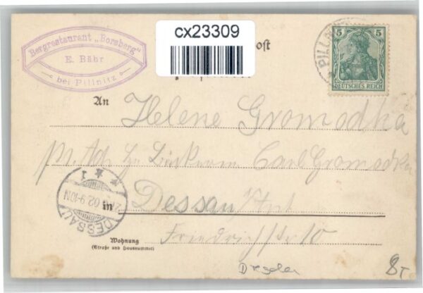 Dresden [Handschriftlich] Borsberg Gradmessungs Saeule – Bild 2