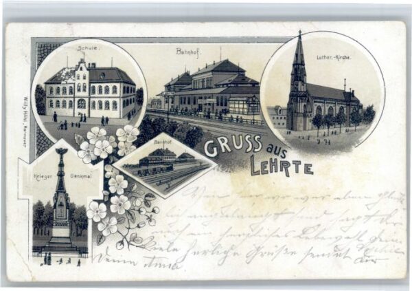 Lehrte Hannover Lehrte  Bahnhof Luther Kirche Krieger Denkmal