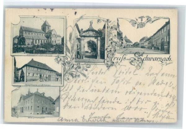 Schwarzach Main Schwarzach Abtei Kirche Gasthaus Schwan