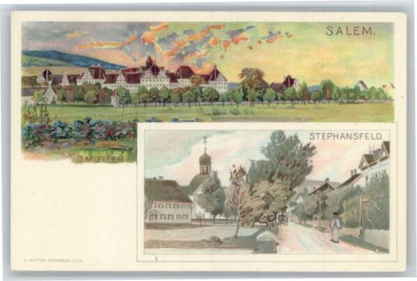 Salem Baden Salem Stephansfeld Kuenstler J Mueller *