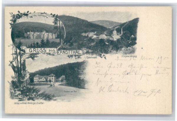 Ernsttal Baden Kuenstlerkarte F. Scheiner Gasthof zur Post
