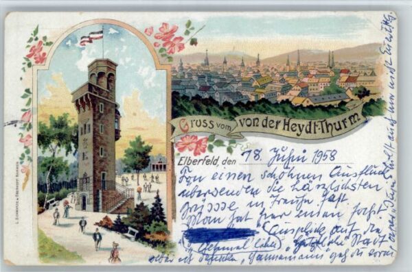 Elberfeld Wuppertal Elberfeld Heydtturm Karte von ca 1910