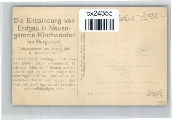 Neuengamme Neugamme Kirchwaerder Entzuendung von Erdgas  * – Bild 2