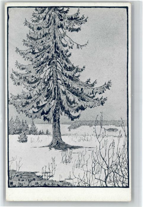 Villingen-Schwenningen Villingen Kuenstler R. Duschef H. Dieter Schwarzwaldtanne