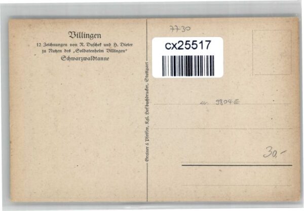 Villingen-Schwenningen Villingen Kuenstler R. Duschef H. Dieter Schwarzwaldtanne – Bild 2
