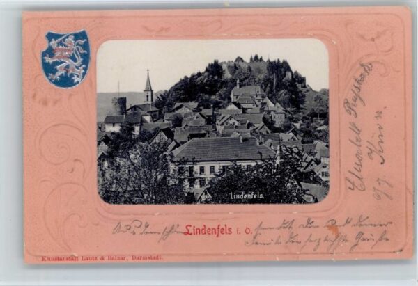 Lindenfels Odenwald Lindenfels Wappen Praegedruckkarte