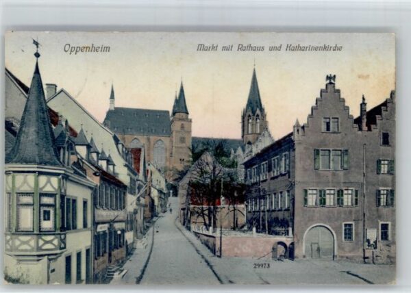 Oppenheim Markt Rathaus Katharinenkirche