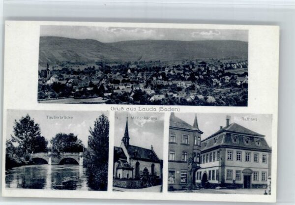 Lauda-Koenigshofen Lauda Tauberbruecke Marienkapelle Rathaus