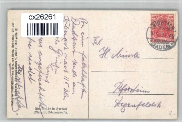 Forbach Baden Alte Bruecke Kuenstler H Hoffmann x – Bild 2