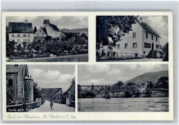 Rheinheim Zollhaus Kirche Schule Bruecke