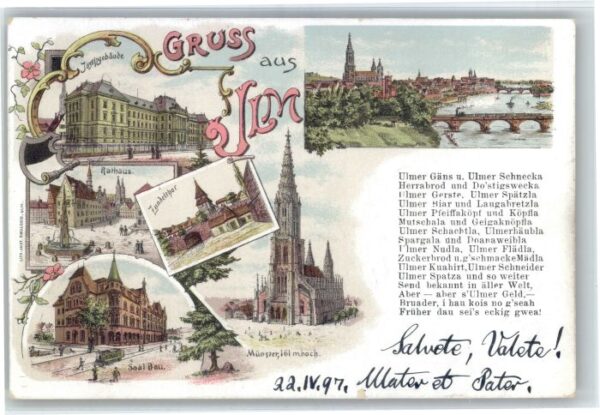 Ulm Donau Justizgebaeude Zundelthor Rathaus Muenster x