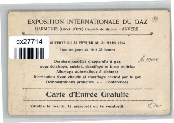 Anvers Antwerpen Anvers Exposition Internationale du Gaz – Bild 2