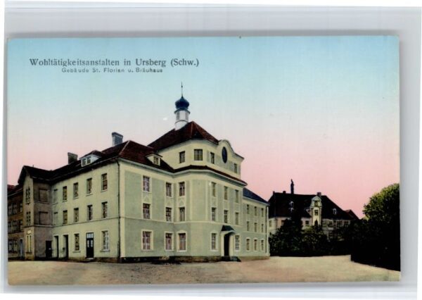 Ursberg Wohltaetigkeitsanstalt Gebaeude St Florian Braeuhaus *