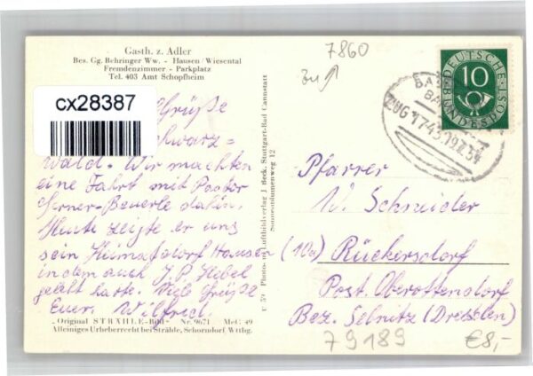 Raitbach Hausen Baden Fliegeraufnahme Gasthaus zum Adler – Bild 2