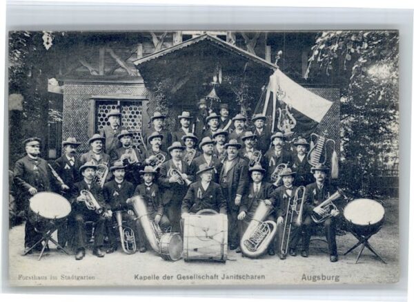 Augsburg Kapelle Gesellschaft Janitscharen Forsthaus Stadtgarten Musikinstrument