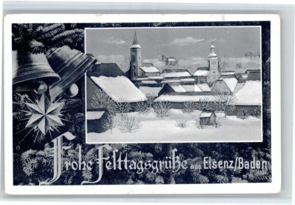 Elsenz Baden Weihnachtskarte Glocke