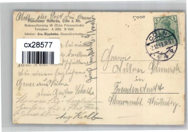 Koeln Rhein Koeln Coeln Rhein Muenchener Hofbraeu Hohenzollernring 68 x – Bild 2