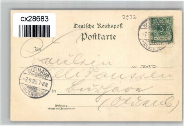 Neuenburg Friesland Oldenburg Urwalde Schloss Moehmkings Hotel Jagdhuette Litho – Bild 2