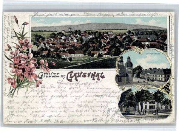 Clausthal-Zellerfeld Bergamt Denkmal Litho